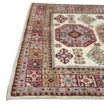 181 x 146cm Hand Knotted Afghan Kazak Wool Rug - Image 6