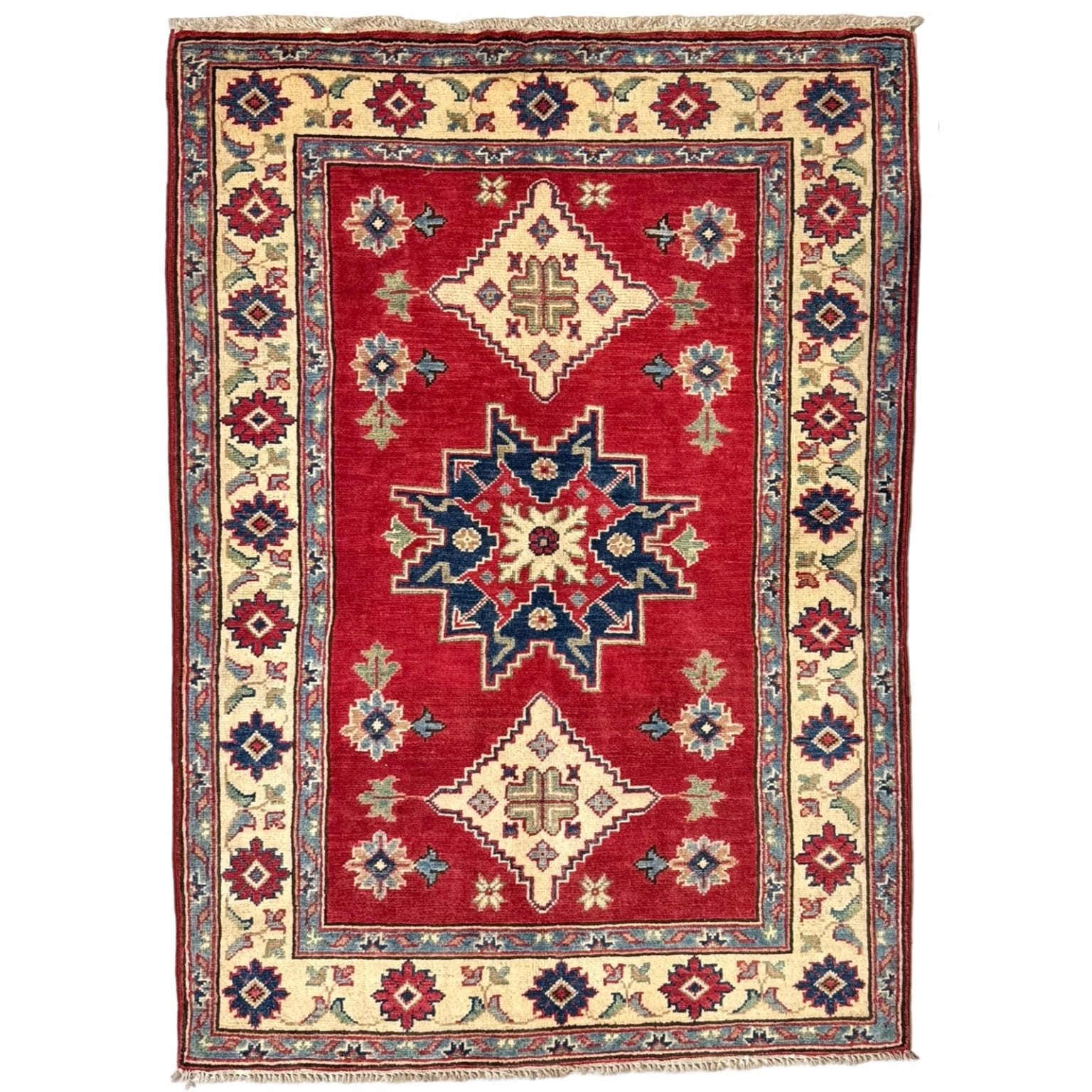 IMG_1643 147 x 106cm Hand Knotted Afghan Kazak Wool Rug - Image 1