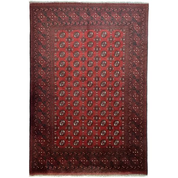 288 x 194cm Hand Knotted Afghan Akche Bokhara – Wool Rug