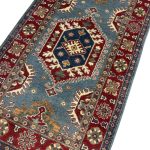 156 x 90cm Hand Knotted Afghan Kazak – Wool Rug - Image 2