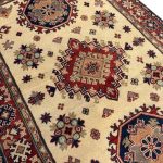 185 x 116cm Hand Knotted Afghan Kazak – Wool Rug - Image 2