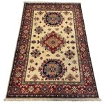 185 x 116cm Hand Knotted Afghan Kazak – Wool Rug - Image 3