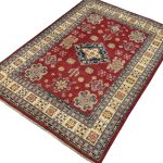 206 x 149cm Hand Knotted Afghan Kazak – Wool Rug - Image 2