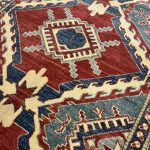 193 x 115cm Hand Knotted Afghan Kazak – Wool Rug - Image 4