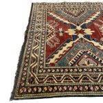 193 x 115cm Hand Knotted Afghan Kazak – Wool Rug - Image 5