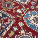 205 x 146cm Hand Knotted Afghan Kazak – Wool Rug - Image 4