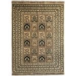 200 x 151cm Hand Knotted Afghan Bakhtiari Neutral – Wool Rug