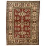 138 x 105cm Hand Knotted Soft Tone Afghan Kazak – Wool Rug