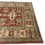 138 x 105cm Hand Knotted Soft Tone Afghan Kazak – Wool Rug - Image 3