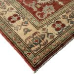 138 x 105cm Hand Knotted Soft Tone Afghan Kazak – Wool Rug - Image 5