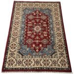 153 x 99cm Hand Knotted Sun Washed Afghan Kazak – Wool Rug - Image 2
