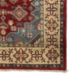 153 x 99cm Hand Knotted Sun Washed Afghan Kazak – Wool Rug - Image 4