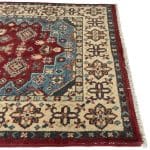 153 x 99cm Hand Knotted Sun Washed Afghan Kazak – Wool Rug - Image 5