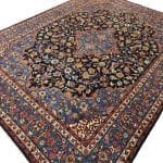 395 x 300cm Hand Knotted Navy Persian Sarough Floral Rug - Image 3