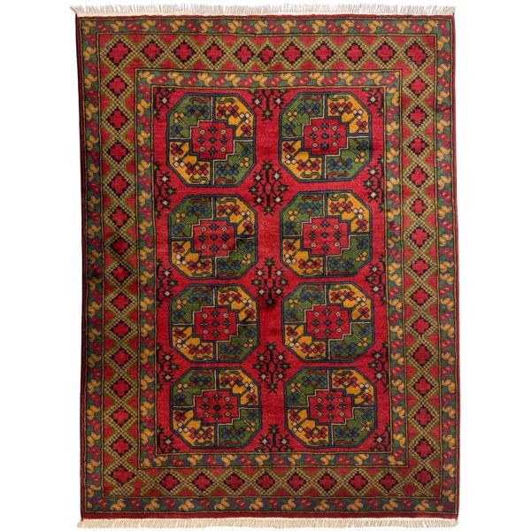 200 x 150cm Hand Knotted Afghan Akche Filpai – Wool Rug