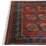 205 x 136cm Hand Knotted Red Afghan Akche Filpai – Wool Rug - Image 5