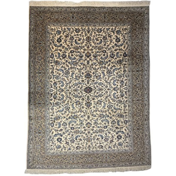 430 x 298 cm Large Persian Rug – Cream Field with Blue Floral Motifs (Brand New)