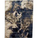 340 x 240cm Modern Blue Wave Machine Made Rug