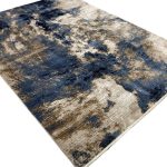 340 x 240cm Modern Blue Wave Machine Made Rug - Image 2