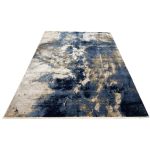 340 x 240cm Modern Blue Wave Machine Made Rug - Image 3