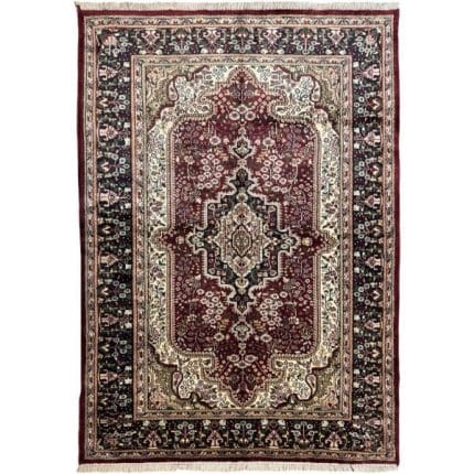 214 x 143cm Hand Knotted Indian Silk Jaipur Oriental Rug