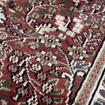 214 x 143cm Hand Knotted Indian Silk Jaipur Oriental Rug – Rose Red, Scroll Border - Image 5