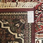 214 x 143cm Hand Knotted Indian Silk Jaipur Oriental Rug – Rose Red, Scroll Border - Image 7