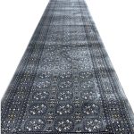 Afghan Bokhara Design Grey Runner Rug - 800 x 80cm - Image 2