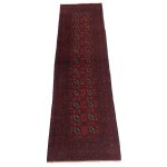 287 x 73cm Hand Knotted Red Afghan Akche Runner Rug