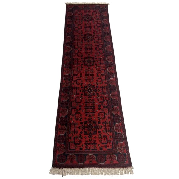 297 x 77cm Handwoven Afghan Khal Mohammadi Runner Rug