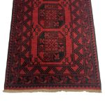 300 x 80 Hand Knotted Red Afghan Elephant Feet Design Runner Rug - Image 2