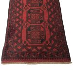 300 x 80 Hand Knotted Red Afghan Elephant Feet Design Runner Rug - Image 8