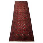 236 x 71cm Hand Knotted Green Afghan Akche Wool Runner Rug