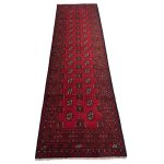 290 x 80cm Hand Knotted Afghan Akhche Wool Runner Rug