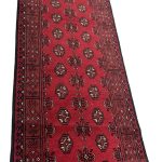 290 x 80cm Hand Knotted Afghan Akhche Wool Runner Rug - Image 4