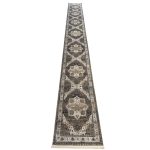 600 x 80cmPersian Vintage Design Machine Made – Beige Runner Rug – Brown and Ivory Medallion Chain