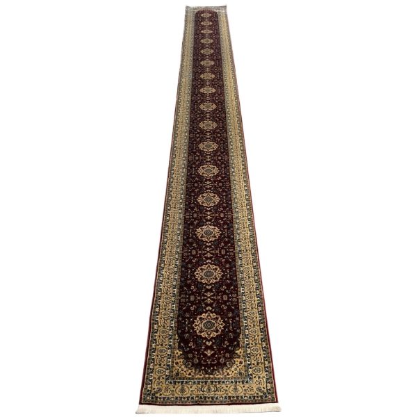 800 x 80cm Persian Kashan Design Machine Made – Red Runner Rug