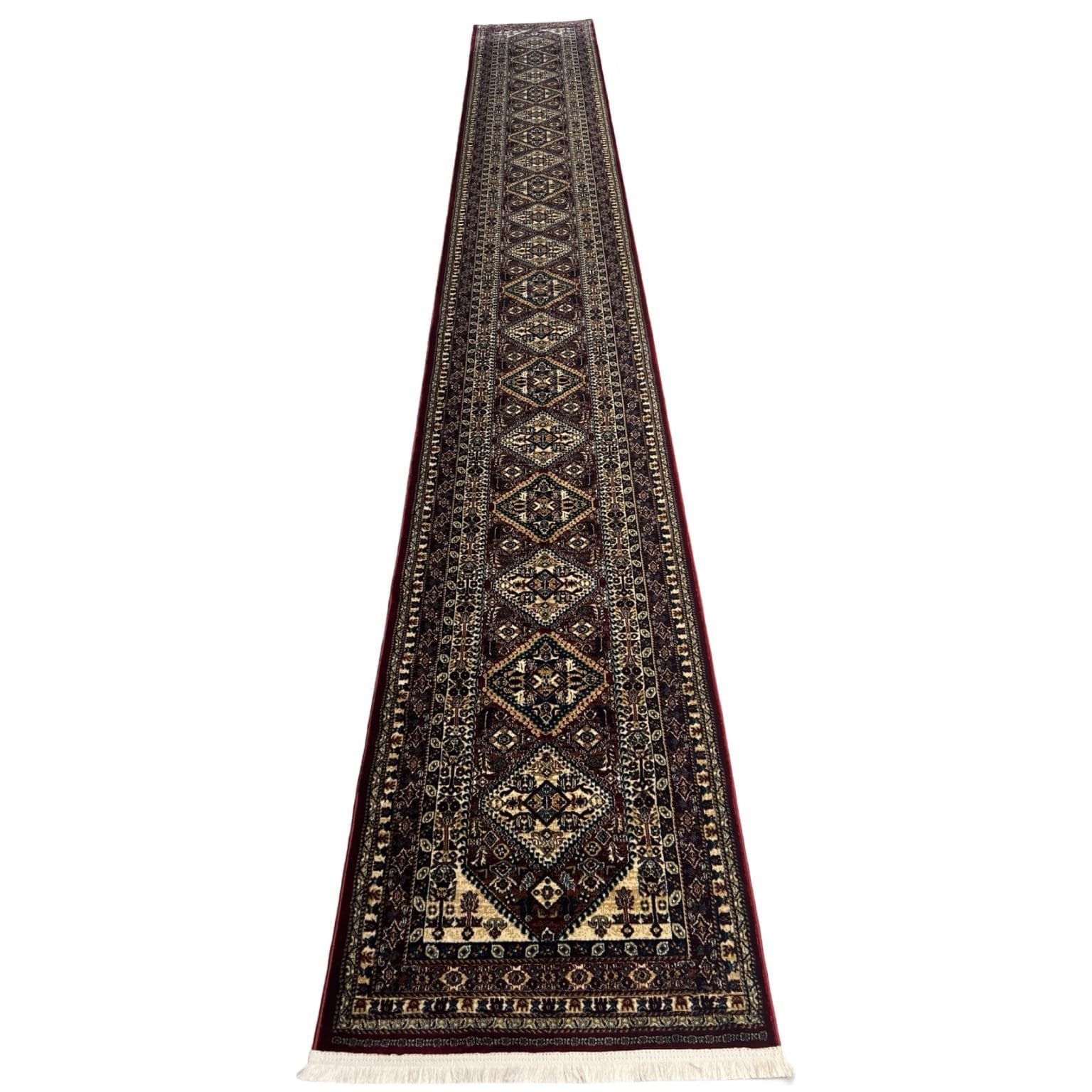 IMG_7643 600 x 80cm Persian Shiraz Design Machine Made – Red Rug - Image 1