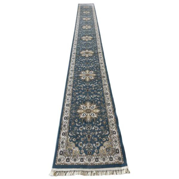 800 x 80cm Classic Persian Ardabil – Blue Runner Rug