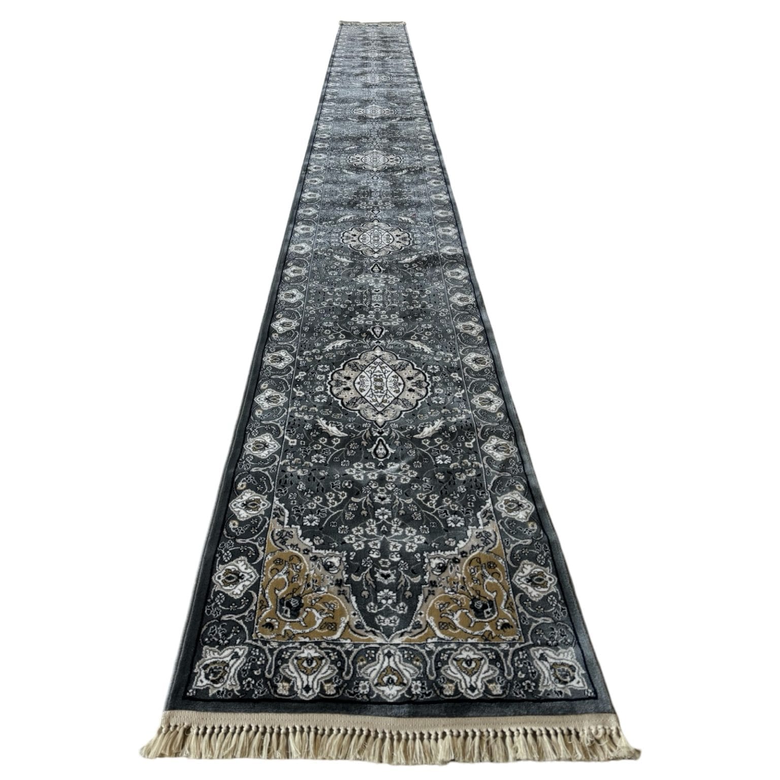 IMG_7739 800 x 80cm Persian Mashad – Grey Runner Rug - Image 1