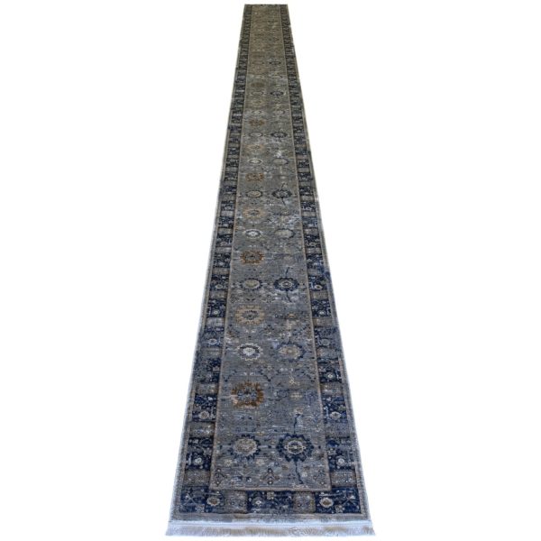 800 x 80cm Vintage Persian Design – Grey Blue Runner Rug