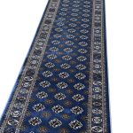 600 x 80cm Persian Bokhara Design – Blue Runner Rug - Image 7