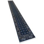 600 x 80cm Persian Bokhara Design – Blue Runner Rug - Image 8