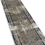 600 x 80cm Vintage Persian Design – Beige Dark Grey Runner Rug - Image 4