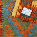 208 x 76cm Hand Woven Afghan Kilim Chobi Runner Rug - Image 5