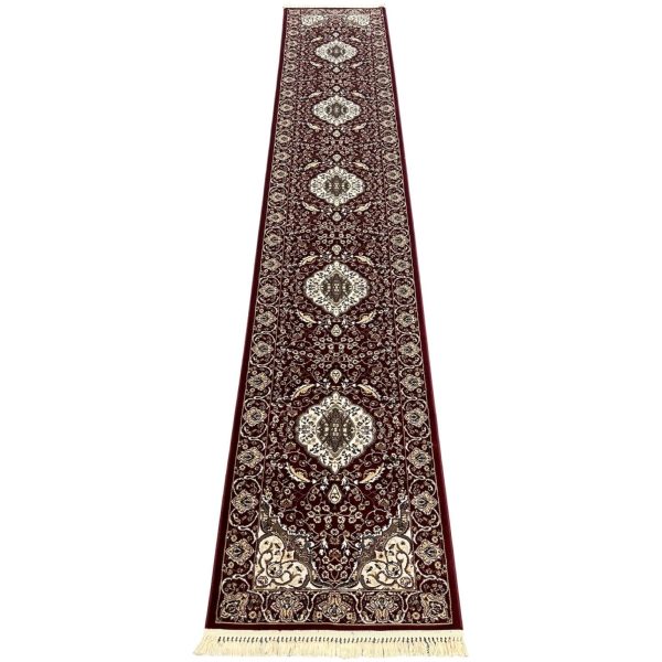 500 x 80cm Persian Design Machine Made – Red Runner Rug