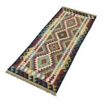 198 x 79cm Hand Woven Afghan Kilim Chobi Runner Rug - Image 3