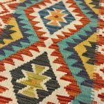 194 x 58cm Hand Woven Afghan Kilim Chobi Runner Rug - Image 2