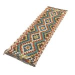 194 x 58cm Hand Woven Afghan Kilim Chobi Runner Rug - Image 3