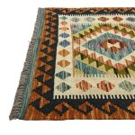 198 x 79cm Hand Woven Afghan Kilim Chobi Runner Rug - Image 4